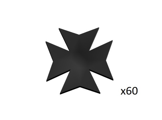 Maltese cross vehicle logo decal x60 in Tan Fine Detail Plastic