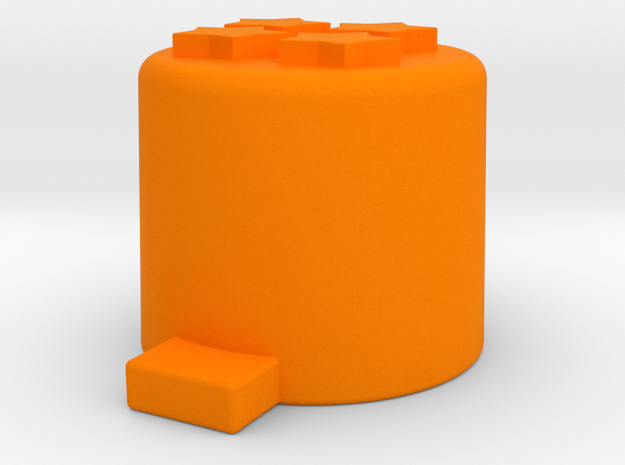 Four star button in Orange Processed Versatile Plastic