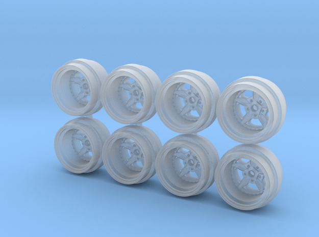 G7-C5R 8-5 Hot Wheels Rims in Smooth Fine Detail Plastic