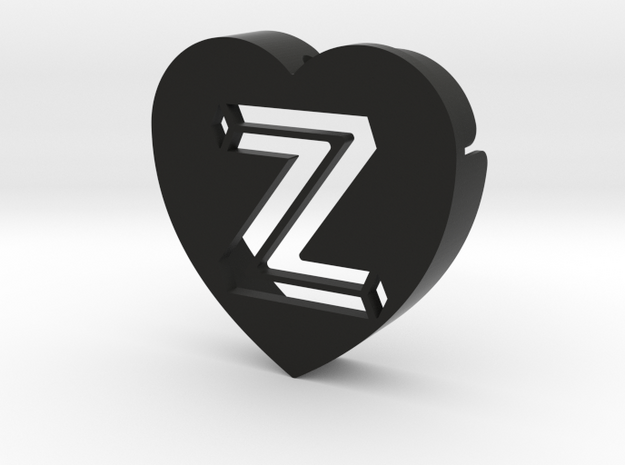 Heart shape DuoLetters print Z in Black Natural Versatile Plastic