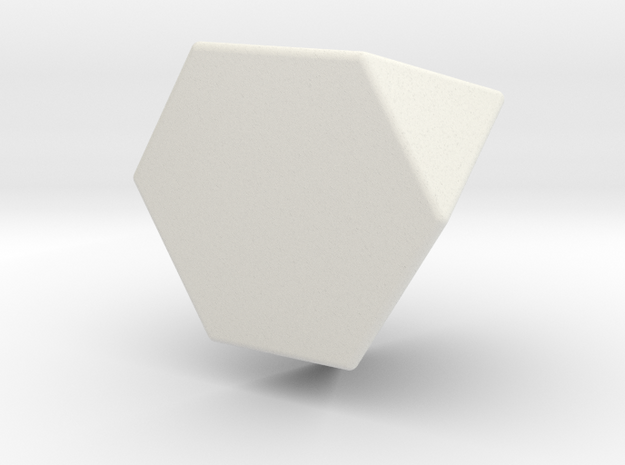 Truncated Tetrahedron - 1 Inch - Rounded V2 in White Natural Versatile Plastic
