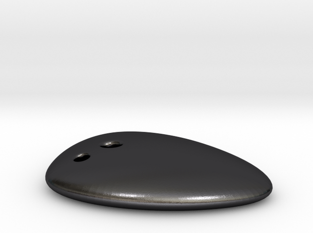 PEBBLE Paperweight & PenHolder 90x65x15mm in Polished and Bronzed Black Steel