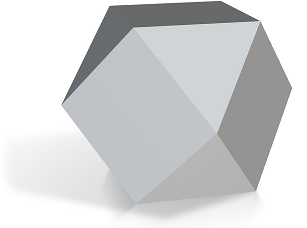 Cuboctahedron - 10 mm in Tan Fine Detail Plastic