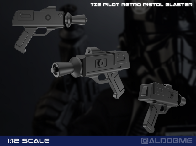 TIE Pilot Retro pistol blaster in Tan Fine Detail Plastic