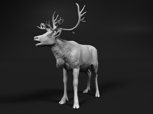 Reindeer 1:16 Female with mouth open in White Natural Versatile Plastic