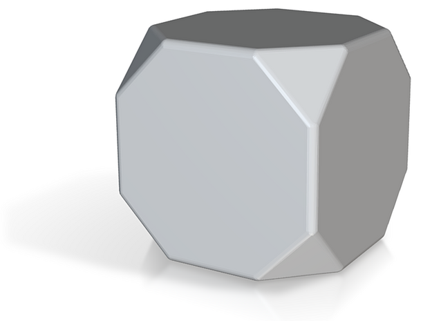 Truncated Cube - 10mm - Rounded V2 in Tan Fine Detail Plastic