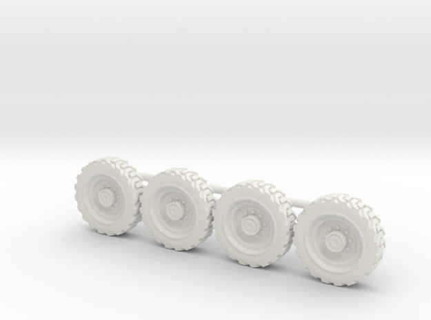 Tractor wheels  01.  Ø15mm . 1:87 Scale (HO) in White Natural Versatile Plastic