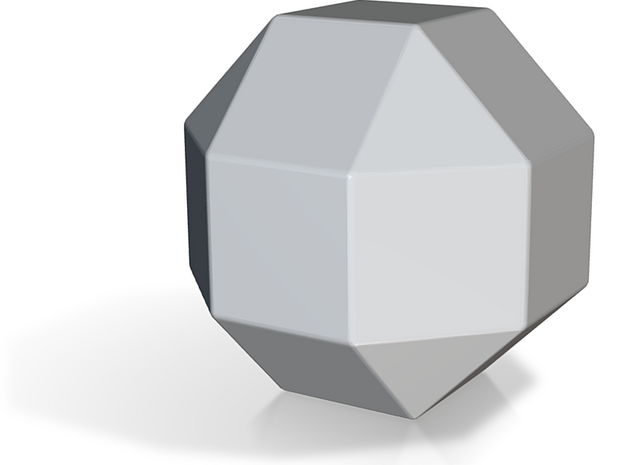 Rhombicuboctahedron - 10 mm - Rounded V2 in Tan Fine Detail Plastic