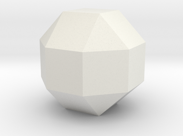 Rhombicuboctahedron - 1 Inch in White Natural Versatile Plastic