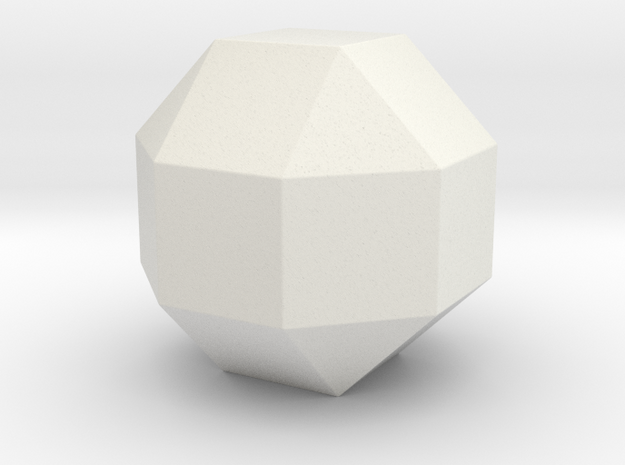 Rhombicuboctahedron - 1 Inch - Rounded V1 in White Natural Versatile Plastic