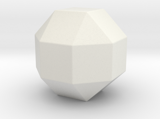 Rhombicuboctahedron - 1 Inch - Rounded V2 in White Natural Versatile Plastic