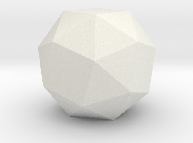 Snub Cube - 1 Inch in White Natural Versatile Plastic