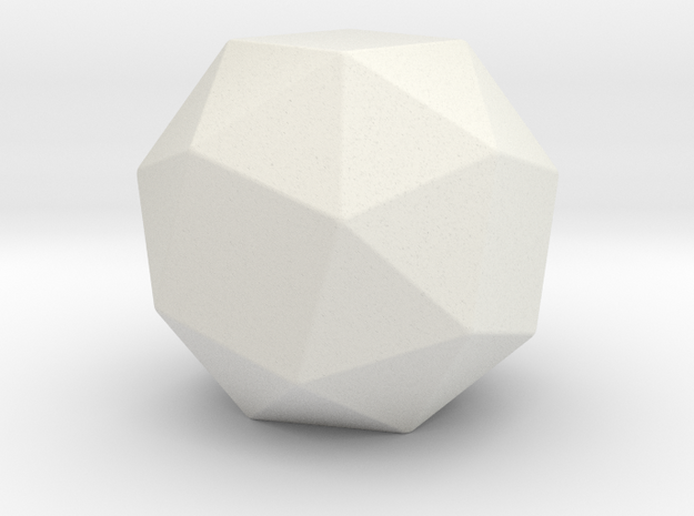Snub Cube - 1 Inch - Rounded V2 in White Natural Versatile Plastic