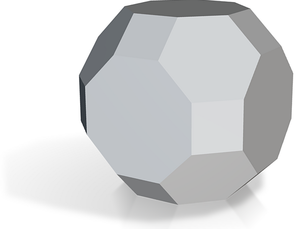 Truncated Cuboctahedron - 10mm in Tan Fine Detail Plastic