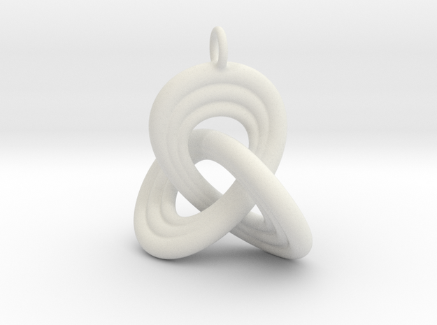 Trefoil knot 2011281223 in White Natural Versatile Plastic