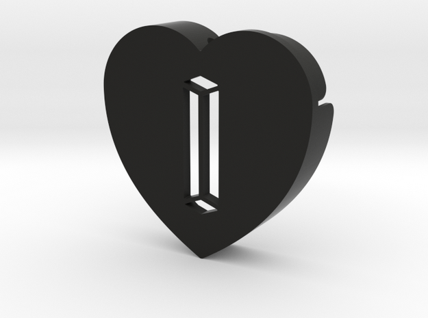 Heart shape DuoLetters print I in Black Premium Versatile Plastic