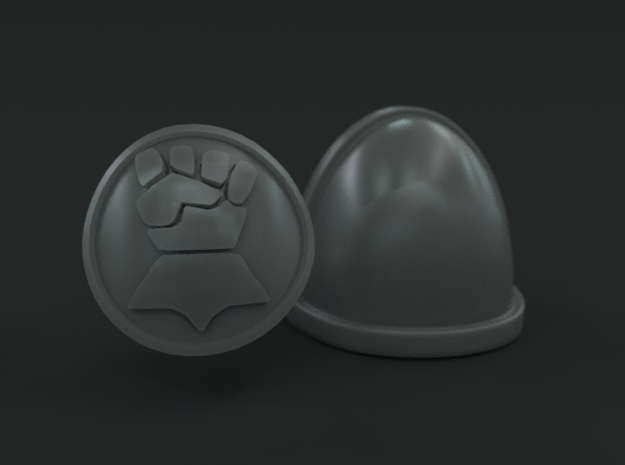 30-60x Kings Fist Emblem for Shoulder Pads in Tan Fine Detail Plastic: Large
