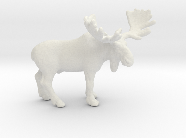 Moose Elk miniature model fantasy games rpg dnd in White Natural Versatile Plastic