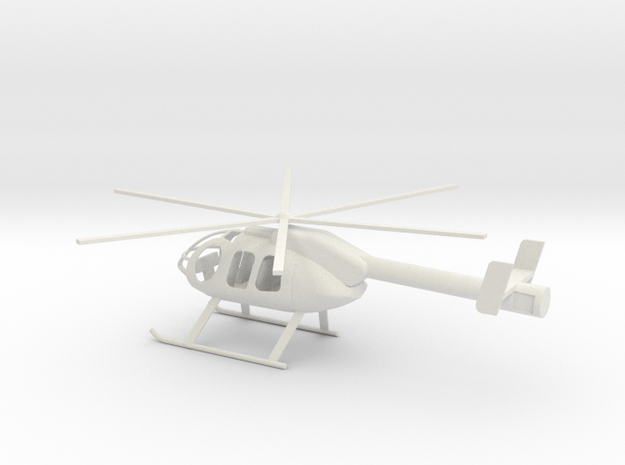 1/87 Scale Boeing MD600 Helicopter in White Natural Versatile Plastic