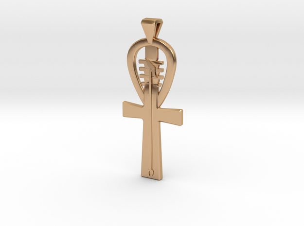 Ankh Djed Was Necklace in Polished Bronze