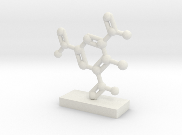 TNT Molecule Display in White Natural Versatile Plastic