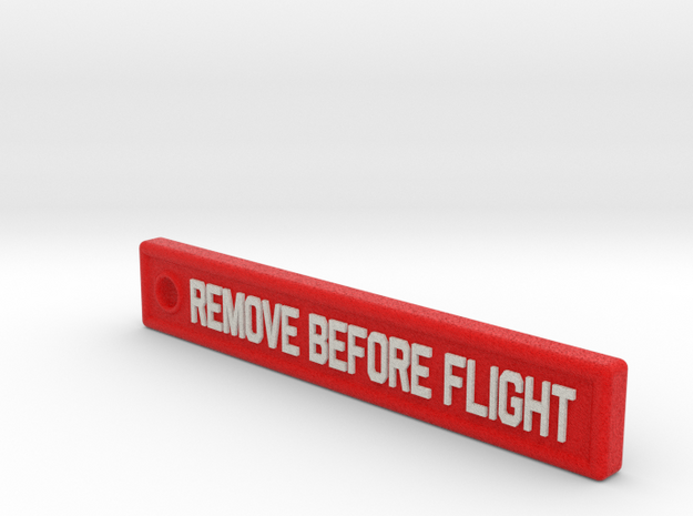 3 Inches KeyChain Remove Before Flight Sign in Full Color Sandstone