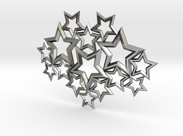 Stars Neckpiece in Polished Silver