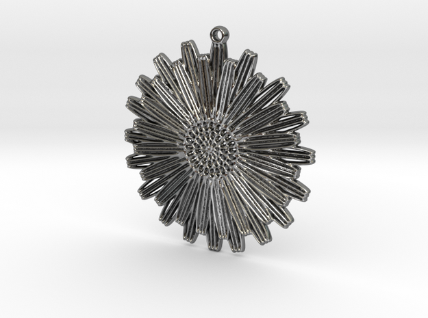 Flower pendant in Fine Detail Polished Silver