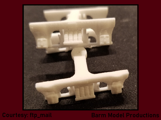 LIRR T-54 Truck (Two Pack HO) in White Natural Versatile Plastic