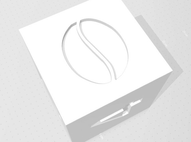 D6 - Coffee Bean Symbol Logo in Clear Ultra Fine Detail Plastic