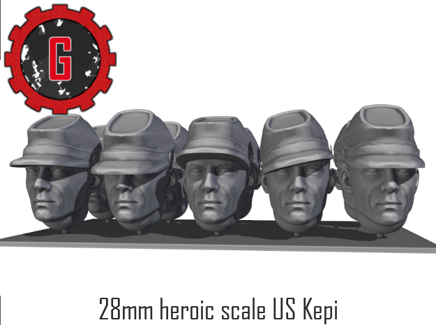 28mm heroic scale US Kepi in Tan Fine Detail Plastic: Small