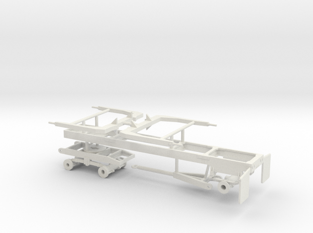 1/50th 20' log trailer, tandem axle front axle, gb in White Natural Versatile Plastic