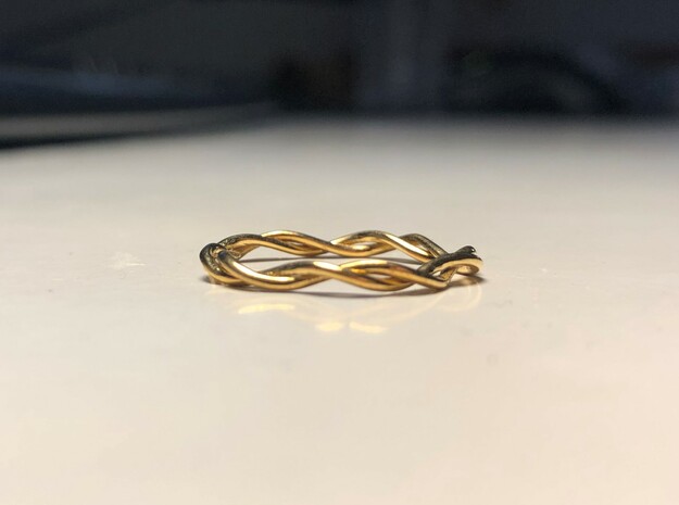 Curved Ring in Polished Brass (Interlocking Parts)