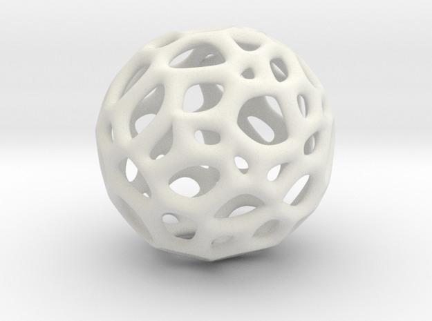 Sphere Voronoi V6 - 1 Inch - 18 Degree in White Natural Versatile Plastic