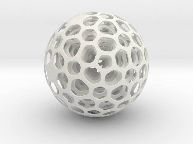 Kinetic Sculpture Ball in White Natural Versatile Plastic