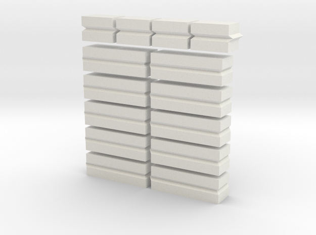 JRRCD 1/64th/S Scale Concrete blocks in White Natural Versatile Plastic