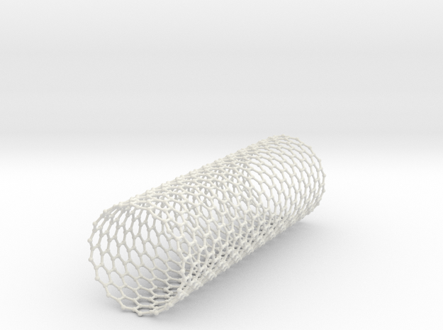 Carbon Nanotube Model in White Natural Versatile Plastic