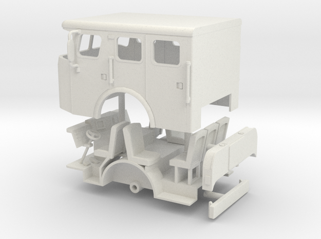 1/64 E-One Cyclone Flat Roof Cab in White Natural Versatile Plastic