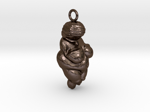The Venus of Willendorf Pendant in Polished Bronze Steel