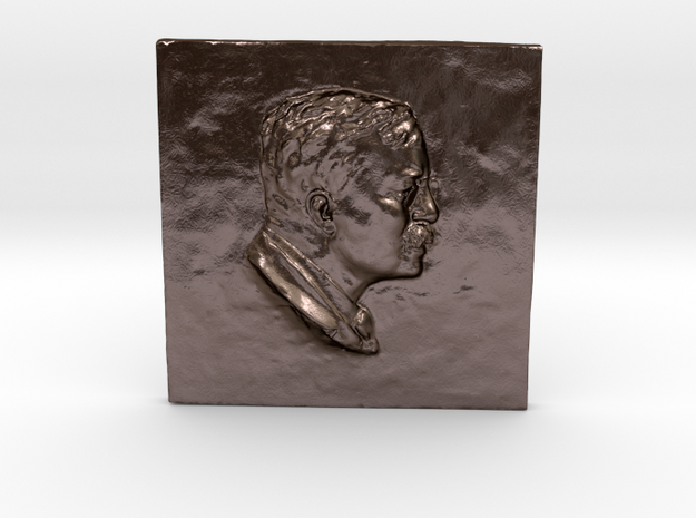Teddy Roosevelt replica relief 1:7 in Polished Bronze Steel