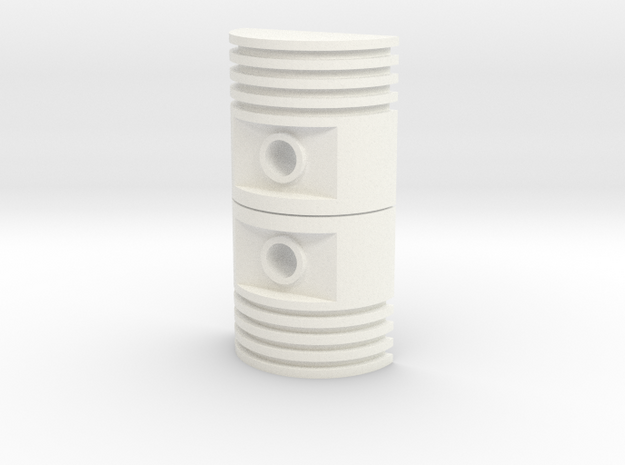 Ribbed Greebly in White Processed Versatile Plastic