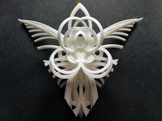 Angel Ornament 5 in White Natural Versatile Plastic