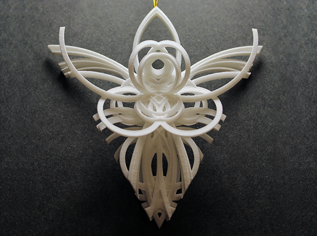 Angel Ornament 6 in White Natural Versatile Plastic
