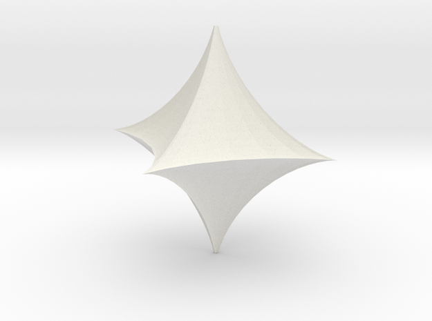 Hyperbolic Octahedron in White Natural Versatile Plastic