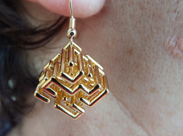 Maze earrings in 18k Gold Plated Brass