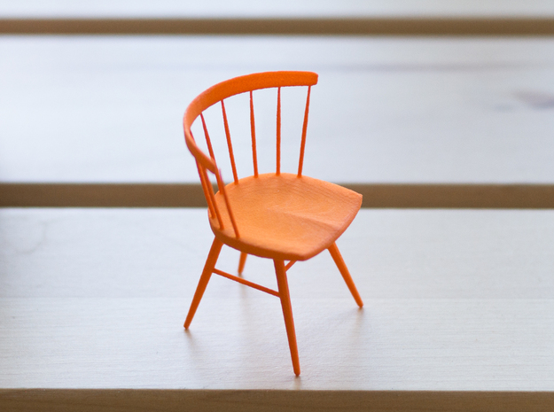 Nakashima Straight-Backed Chair - 6cm tall in Orange Processed Versatile Plastic