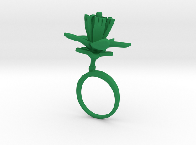 Ring with one large flower of the Lemon in Green Processed Versatile Plastic: 7.25 / 54.625