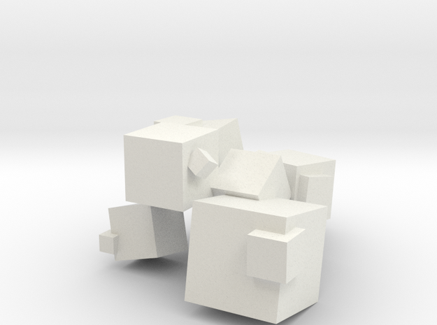 Cubes in White Natural Versatile Plastic