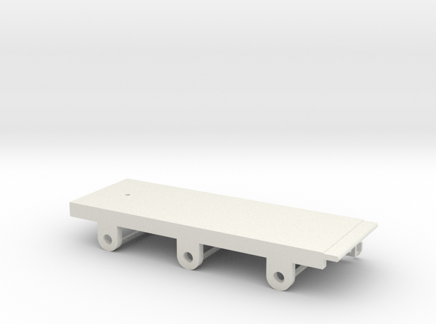 BROAD 6 Wheeled TENDER Chassis in White Natural Versatile Plastic
