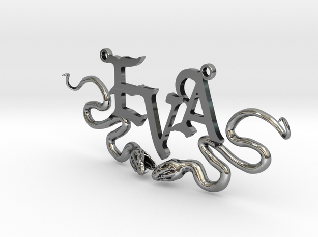 Snake Pendant in Antique Silver